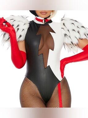 Festival cosplay bodysuit with fur